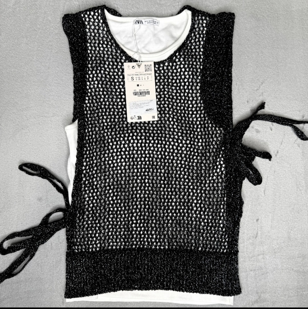 Zara contrast T-shirt and vest